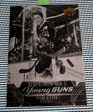 2023-24 UPPER DECK YOUNG GUNS CANVAS BLACK & WHITE #C116 TYLER KLEVEN RC SSP