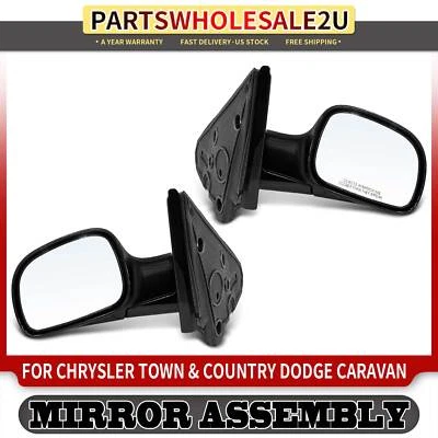 2x Espejo Ajustable Manual de Vidrio con Plegable Manual para Chrysler Town & Country Foto 1 de 4