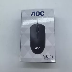 AOC MS121 WIRED USB OPTICAL MOUSE 1200DPI Ambidextrous USB Mouse- Black - Bild 1 von 7