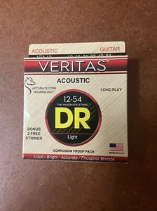 DR Strings VTA-12 Veritas Phosphor Bronze Extra Light 12-54 Acoustic Strings - Picture 1 of 2