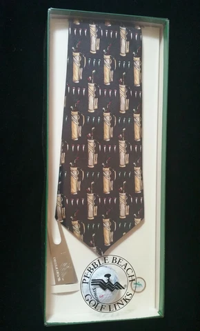 NWT Pebble Beach Golf Links Set W/ Neck Tie, Golf Ball, Ball Marker,Divot Tool Cover