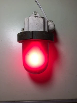 Vintage Ship Light Red Globe, Can Be Wired - Image 1 of 4