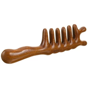 Holz Massagekamm Bequem Breitzahnkamm Handheld Breitzahnkamm Kopfhaut - Bild 1 von 12