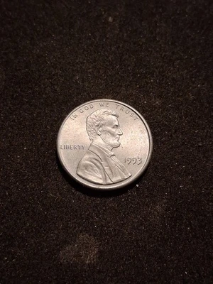 UNPLATED PLANCHET ERROR 1993-P Zinc LIncoln Memorial Cent Unc Cartwheel Luster - Image 1 of 4