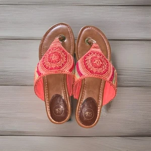 The Sak Boho Embroidered Crochet Beachy Womens Thong Sandals Size 8 Multicolor - Picture 1 of 5
