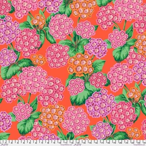 NEU! KAFFE FASSETT PHILIP JACOBS ALPINES PJ131 ROT GEBLÜMT STOFF 1/2 YD - Bild 1 von 2