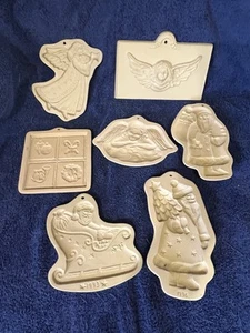 Vintage Brown Bag Christmas Santa Angel Cookie Molds Lot Of 7 - Picture 1 of 8