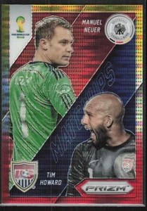 2014 Panini Prizm FIFA World Cup Matchups Yellow Red Pulsar Manuel Neuer Howard - Picture 1 of 2