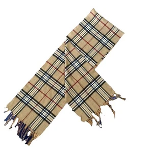 V. FRAAS Schal hellbraun schwarz Schottenkaro Schal Burberry Look A Like - Bild 1 von 6