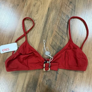 Eres Agent Belt Bikini Top Deep Red Retro Faux Tortoise Shell Buckle US 8 - Picture 1 of 4