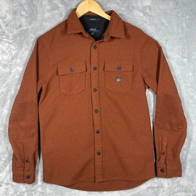 Roark Mens Classic Fit Button Up Shirt Jacket Rust Orange Wool Blend S Flannel - Image 1 of 4