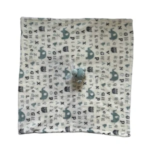 Thro Baby Green Gray Elephant Alphabet Lovey Security Blanket Toy ABC Owl Plush - Picture 1 of 7