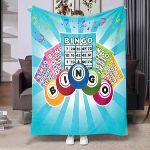 Bingo Spiel Überwurf Decke - Bunt Kuschelig Fleece Geschenk für Bingo Liebhaber 30x40 Zoll - Bild 1 von 5