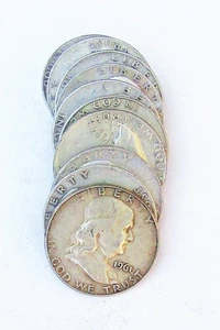 FRANKLIN HALF DOLLARS  (11) TOTAL #400209 - Picture 1 of 1