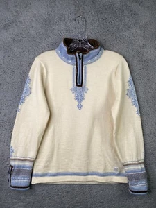 Dale Of Norway Sweater Womens Medium Beige 100% New Wool Knit Nordic Pullover - Picture 1 of 15
