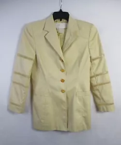 Vintage Escada Sakko US 6/8 38 Margaretha Ley Damen Anzug gelb gold Knöpfe - Bild 1 von 11