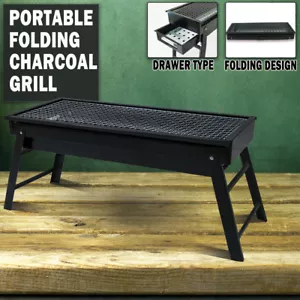 Foldable Portable BBQ Charcoal Grill Barbecue Camping Hibachi Picnic - Picture 1 of 5