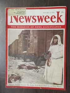 NEWSWEEK MAGAZINE JANUARY 11, 1943 RUSSIAN TOMMY GUNNER SOVIET SECOND WAR WINTER - Picture 1 of 2