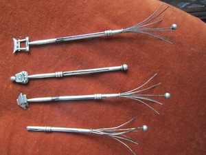 RARE HIGHLY OLLECTABLE STERLING SILVER JAPAN CHAMPAGNE SWIZZLE STICK 4 IN ALL - Picture 1 of 16