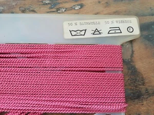 ✂Tolle Kordel Schnur pink Baumwolle/Viskose Stärke 2 mm Meterware✂ - Bild 1 von 2