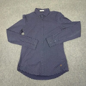 Scotch & Soda Shirt Mens MEDIUM Blue Floral stretch Button Up collared Size M - Picture 1 of 9