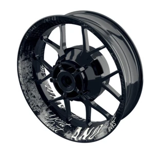 Felgenaufkleber Motorrad Wheelsticker Dont Quitschwarz - Picture 1 of 6