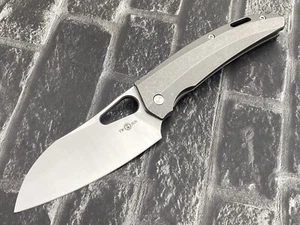 Twosun Folding Knife M390 Blade Titanium Handle Camping Knife TS376-M390-Gray - Picture 1 of 11