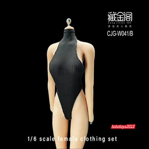 Mono elástico negro 1:6 Body Ropa para cuerpo figura PH TBL hembra 12 - Imagen 1 de 3