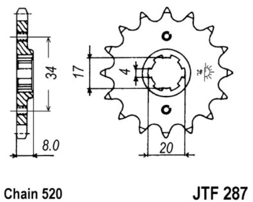 JT Pignon 13 Dents Pas 520 / 287.13 JT Pignons - Photo 1/1