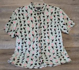 Alpha Beta Tukan Allover-Druck Button-Down Freizeithemd Herren Größe Large - Bild 1 von 7