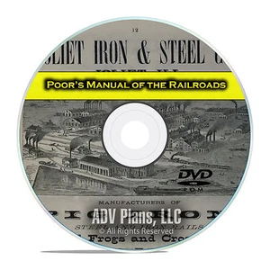 Poor's Manual of Railroads, 24 Railroad Volumes, Financial History DVD E40 - Picture 1 of 11