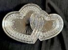 Double Heart Shaped Lidded Crystal Trinket Dish With Lid