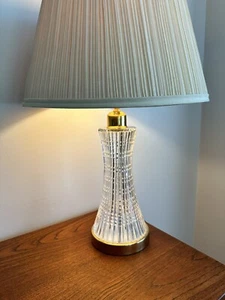 RARE Vintage Waterford Lismore CutCrystal Glass Brass Lamp Hollywood Regency MCM - Picture 1 of 13