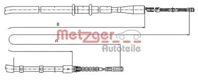 Cable de freno de estacionamiento METZGER tambor para AUDI 80 Avant B4 91-96 8A0609721S Foto 1 de 4