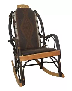 Amish Hickory Rocking Chair Pad Cushion Set in Dark Apache Fabric - Picture 1 of 1