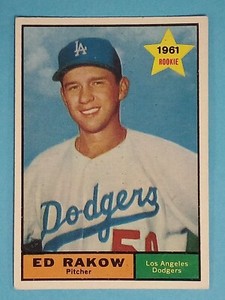 1961 Topps Ed Rakow Los Angeles Dodgers #147 EX-NM ⚾