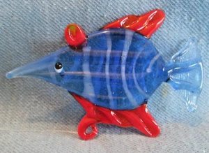Fish Tank Aquarium FLOAT DECORATION Italian Art Glass Cobalt Blue ORNAMENT - Picture 1 of 3