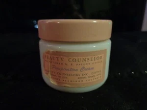 Vintage 1960s Beauty Counselor Perspiration Cream Milk Glass Jar 1 1/2 oz Size - Picture 1 of 5