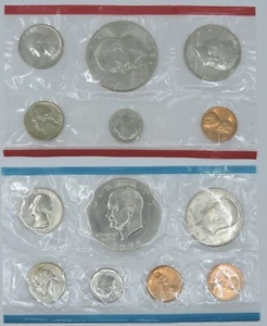 REDUCED Collectible Mint Condition 1974 P/D/S 2 sets (4 sealed packs)(26 coins) - Picture 1 of 4