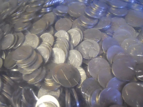 Sealed Bank bag of $100 in Unsearched Jefferson Nickels Circulated 2,000 Coins Cover
