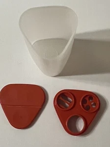 TUPPERWARE Modular Triangle Cheese Spice Shaker Red 1630-6 Lid 1632-8 - Picture 1 of 4
