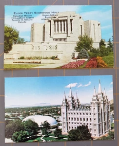 2 Artículos de Fe Santos de los Últimos Días Templos Cardston AB Salt Lake City UT Mini - Imagen 1 de 2