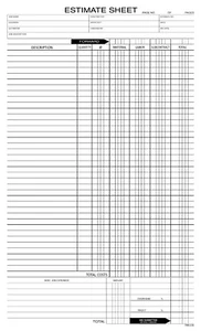 1000 Estimate Sheets / 8.5 x 14 / Nebs Deluxe # 237 - Picture 1 of 1