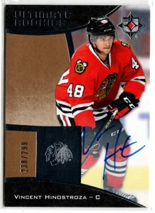 2015-16 UD Ultimate Collection Hockey Vincent Hinostroza AUTO BLACKHAWKS 238/299 - Picture 1 of 1