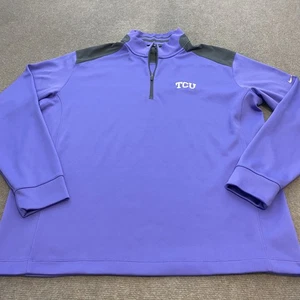 Maglione TCU Horned Frogs uomo XL NCAA calcio quarto zip Nike Dri Fit maglione - Foto 1 di 10
