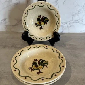 3 Vintage Poppytrail by Metlox California Rooster 6" Fruit/Dessert Bowls - Picture 1 of 12
