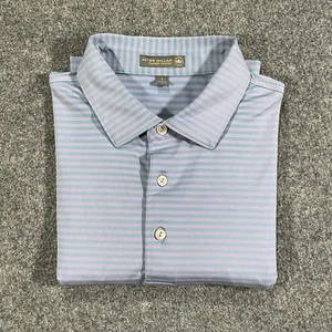 Peter Millar Herren Large gestreift Sommer Komfort Golf Performance Polo Shirt - Bild 1 von 10