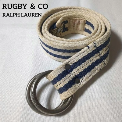 Б/у ремень REGBY & CO RALPH LAUREN, размер S (95 см), белый/темно-синий, ранг 2 - Изображение 1 из 4