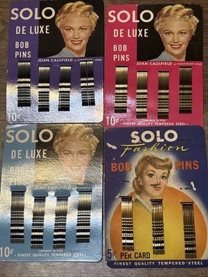 Винтажные новые из старых запасов карточки Solo De Luxe булавки Bob Joan Caulfield - Изображение 1 из 3