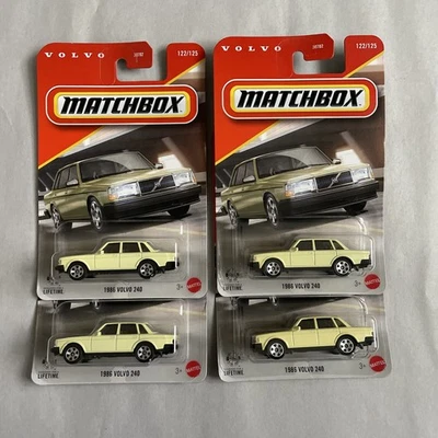 Volvo 240 122/125 1986 Matchbox 2025 (lote de 4) amarillo crema Foto 1 de 3